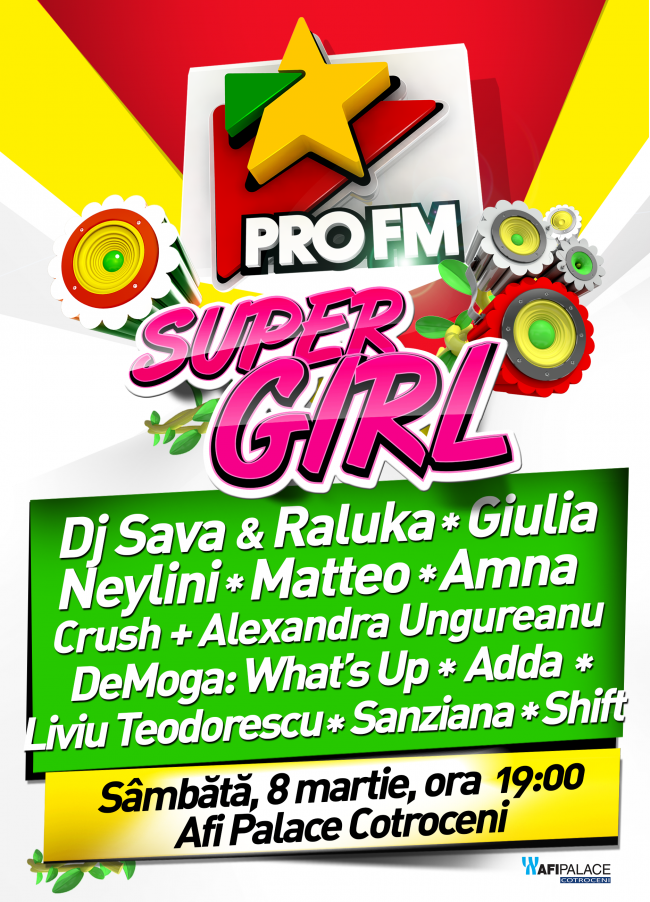 AFI Palace Cotroceni şi ProFM celebrează fiecare Super Girl pe 8 martie